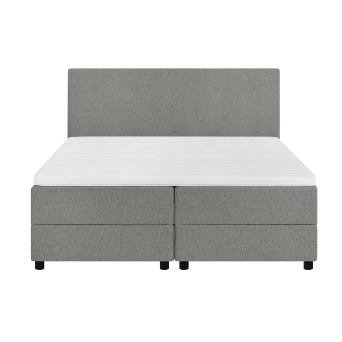 by fonQ Stilo Boxspring met Opbergruimte en Hoofdbord - 180 x 200 cm - Grijs