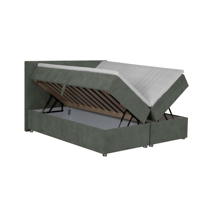 by fonQ Brene Boxspring met Opbergruimte - 160 x 200 cm - Mosgroen