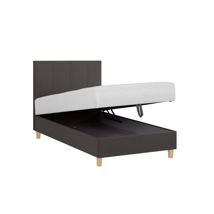 by fonQ Fjora Eenpersoonsbed met Opbergruimte 90 x 200 cm - Antraciet