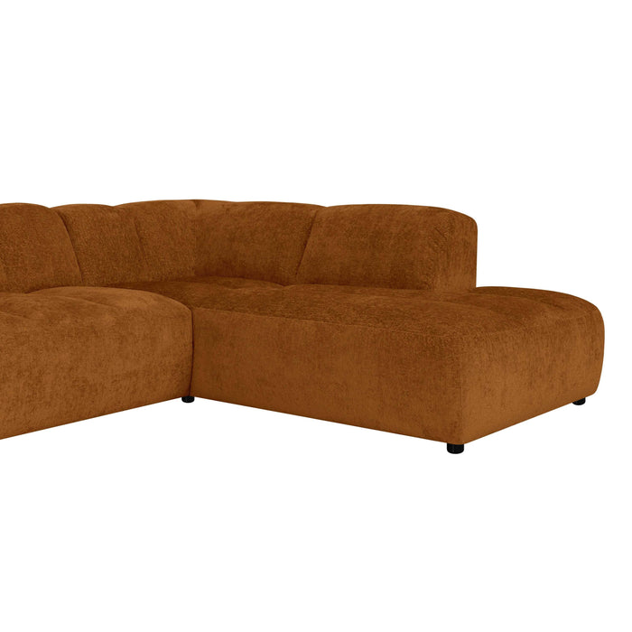 by fonQ Plume 3-zits Hoekbank Rechts - Chenille - Terra