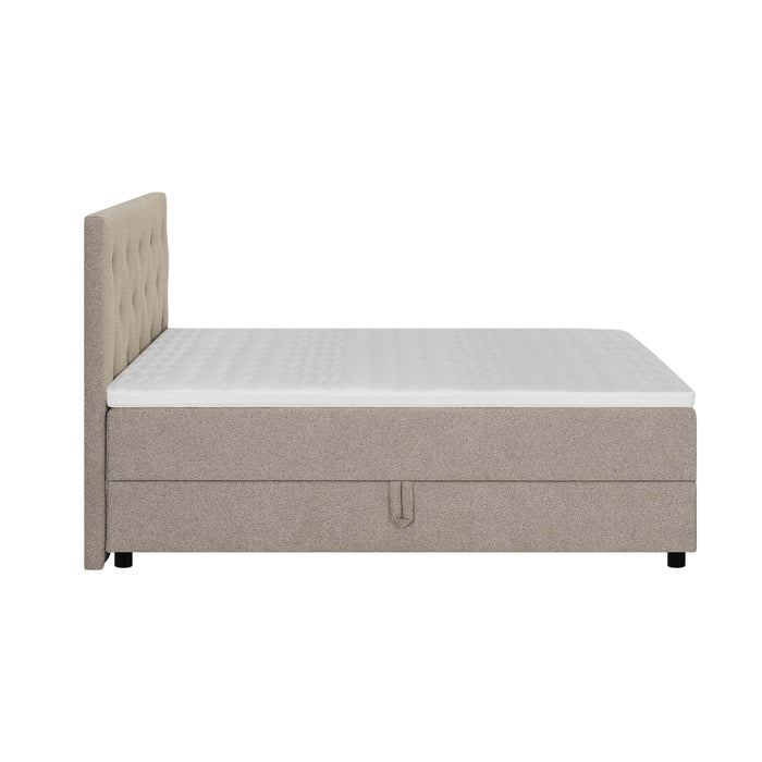 by fonQ Stilo Boxspring met Opbergruimte en Hoofdbord - 180 x 200 cm - Beige