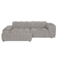 by fonQ Plume 2,5-zits Hoekbank met Chaise Longue Links - Chenille - Grijs