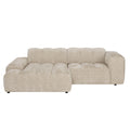 by fonQ Plume 2,5-zits Hoekbank met Chaise Longue XL Links - Chenille - Beige