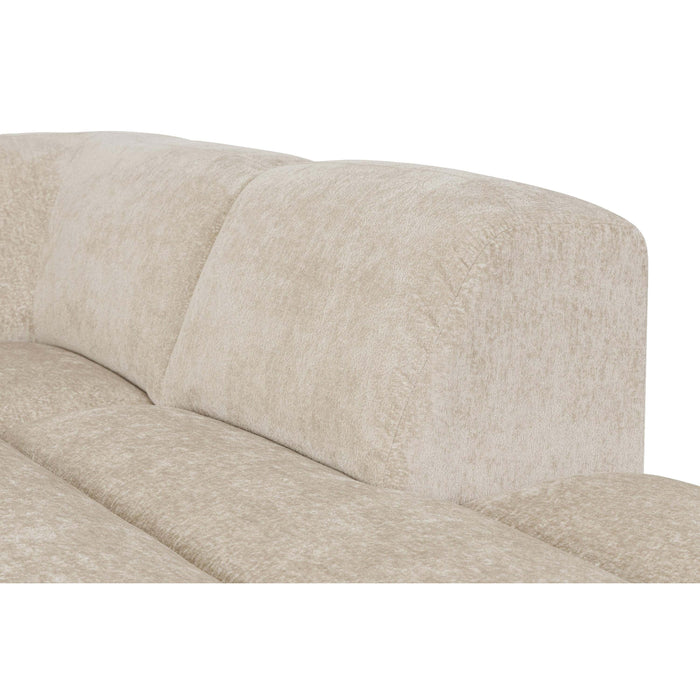 by fonQ Plume 2,5-zits Hoekbank Rechts - Chenille - Beige