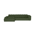 by fonQ Plume 4-zits Hoekbank met Chaise Longue Links - Chenille - Groen
