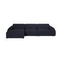 by fonQ Bink 3-zits Hoekbank met Chaise Longue Links - Bouclé - Zwart