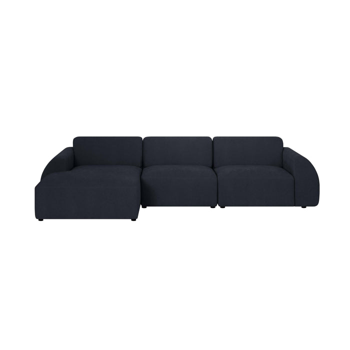by fonQ Bink 3-zits Hoekbank met Chaise Longue Links - Bouclé - Zwart