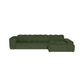 by fonQ Plume 4-zits Hoekbank met Chaise Longue Rechts - Chenille - Groen