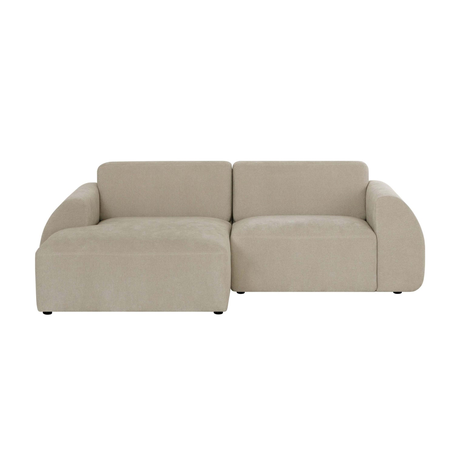 by fonQ Bink 2,5-zits Hoekbank met Chaise Longue Links - Bouclé - Beige