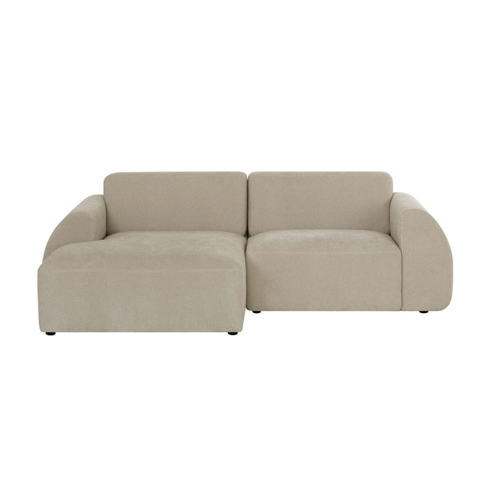 by fonQ Bink 2,5-zits Hoekbank met Chaise Longue Links - Bouclé - Beige