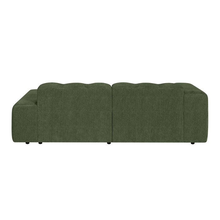 by fonQ Plume 2,5-zits Hoekbank met Chaise Longue Rechts - Chenille - Groen