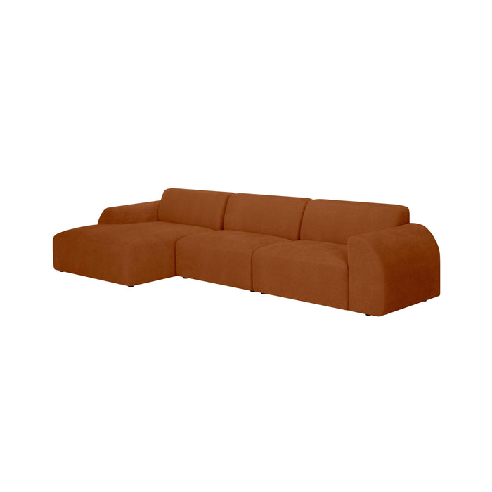 by fonQ Bink 3-zits Hoekbank met Chaise Longue Links - Bouclé - Terra