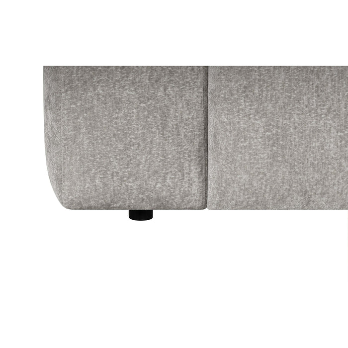 by fonQ Plume 2,5-zits Hoekbank met Chaise Longue XL Rechts - Chenille - Grijs