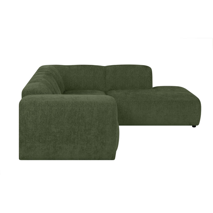 by fonQ Plume 2,5-zits Hoekbank Rechts - Chenille - Groen