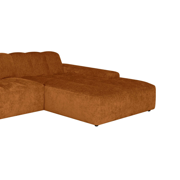 by fonQ Plume 3-zits Hoekbank met Chaise Longue XL Rechts - Chenille - Terra
