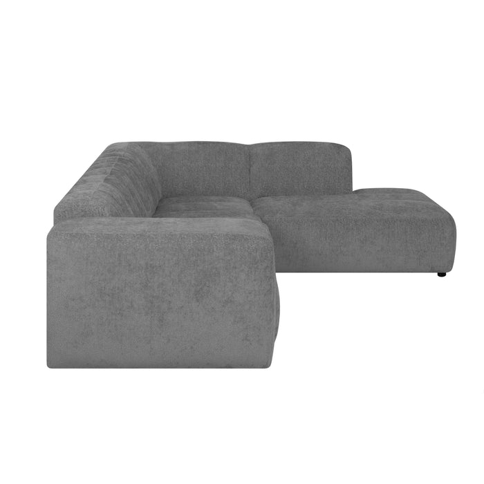 by fonQ Plume 3-zits Hoekbank Rechts - Chenille - Antraciet