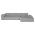 by fonQ Plume 4-zits Hoekbank met Chaise Longue XL Rechts - Chenille - Grijs