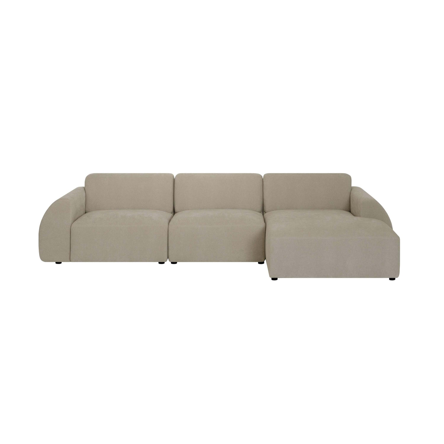 by fonQ Bink 3-zits Hoekbank met Chaise Longue Rechts - Bouclé - Beige