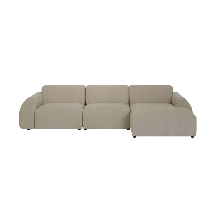 by fonQ Bink 3-zits Hoekbank met Chaise Longue Rechts - Bouclé - Beige