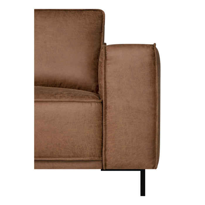 by fonQ Dune Hoekbank met Chaise Longue - Links - Kunstleer - Cognac