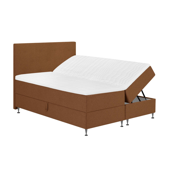 by fonQ Nubo Boxspring met Opbergruimte en Hoofdbord - 160 x 200 cm - Terra