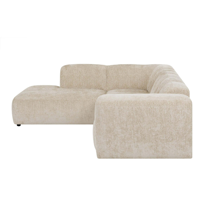 by fonQ Plume 2,5-zits Hoekbank Links - Chenille - Beige