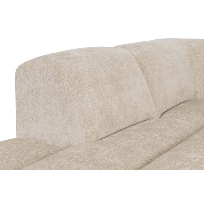 by fonQ Plume 2,5-zits Hoekbank Links - Chenille - Beige