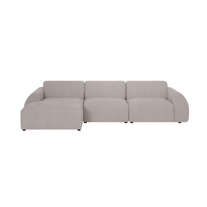 by fonQ Bink 3-zits Hoekbank met Chaise Longue Links - Bouclé - Ecru