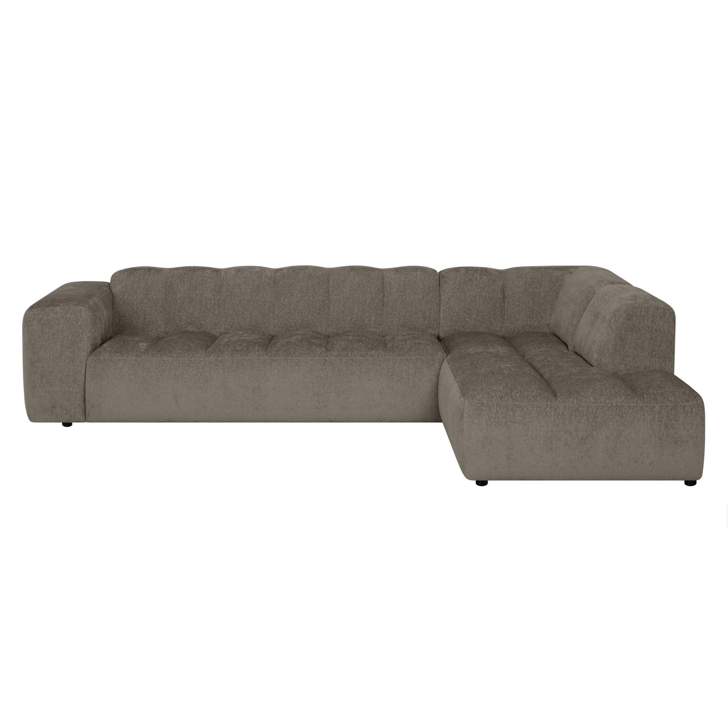 by fonQ Plume 3-zits Hoekbank Rechts - Chenille - Mocca