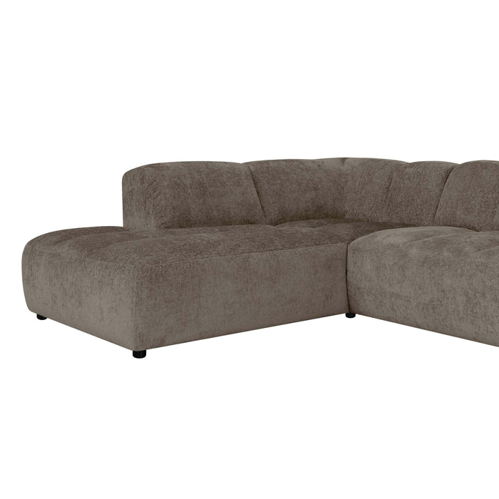 by fonQ Plume 3-zits Hoekbank Links - Chenille - Mocca