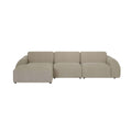 by fonQ Bink 3-zits Hoekbank met Chaise Longue Links - Bouclé - Beige