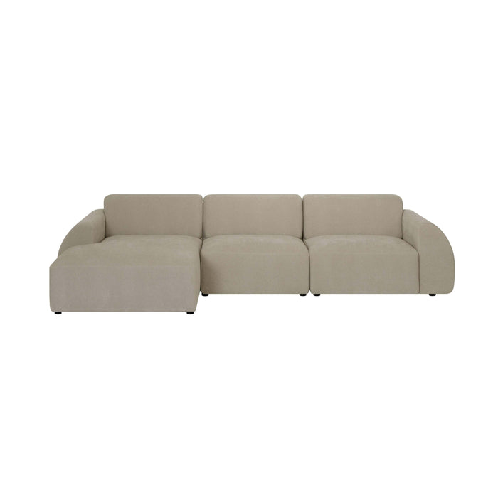 by fonQ Bink 3-zits Hoekbank met Chaise Longue Links - Bouclé - Beige