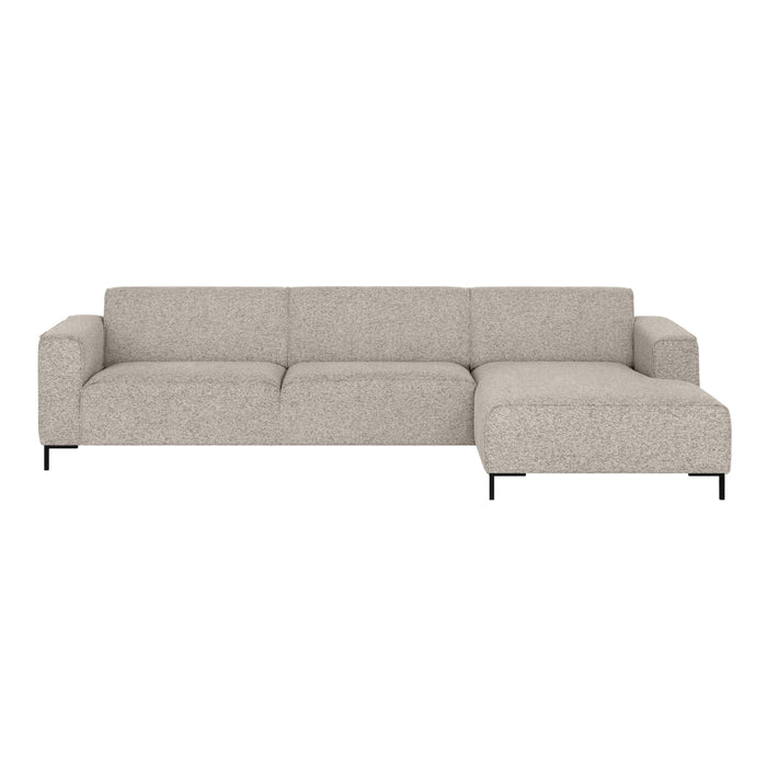 by fonQ Loft Hoekbank met Chaise Longue Rechts - Chenille Melange - Grijs