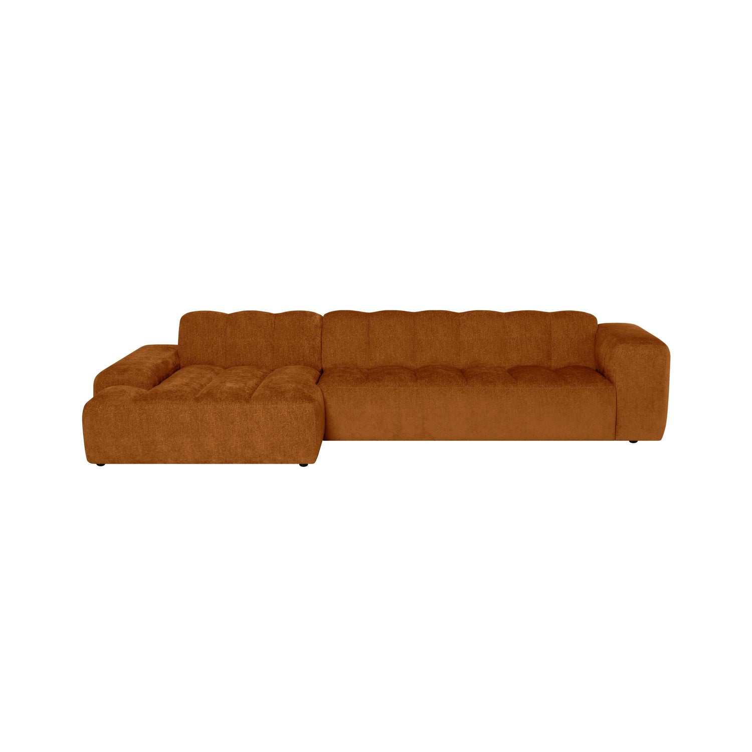 by fonQ Plume 4-zits Hoekbank met Chaise Longue Links - Chenille - Terra