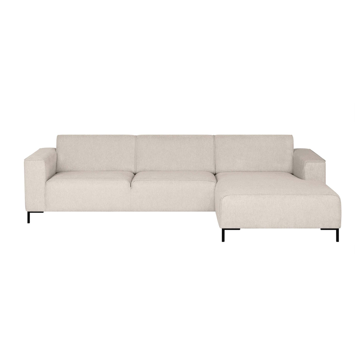 by fonQ Loft Hoekbank met Chaise Longue Rechts - Chenille - Beige