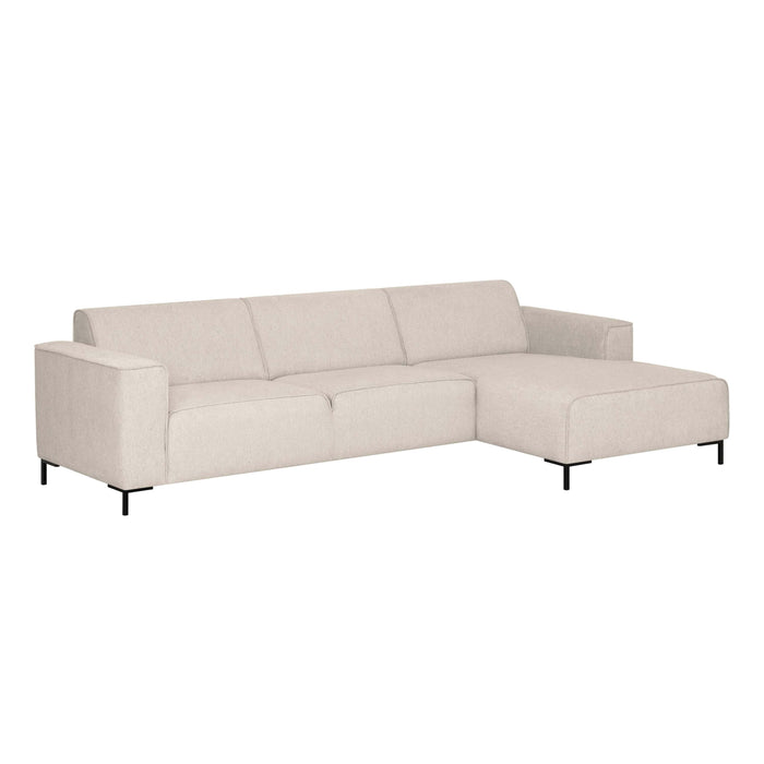 by fonQ Loft Hoekbank met Chaise Longue Rechts - Chenille - Beige