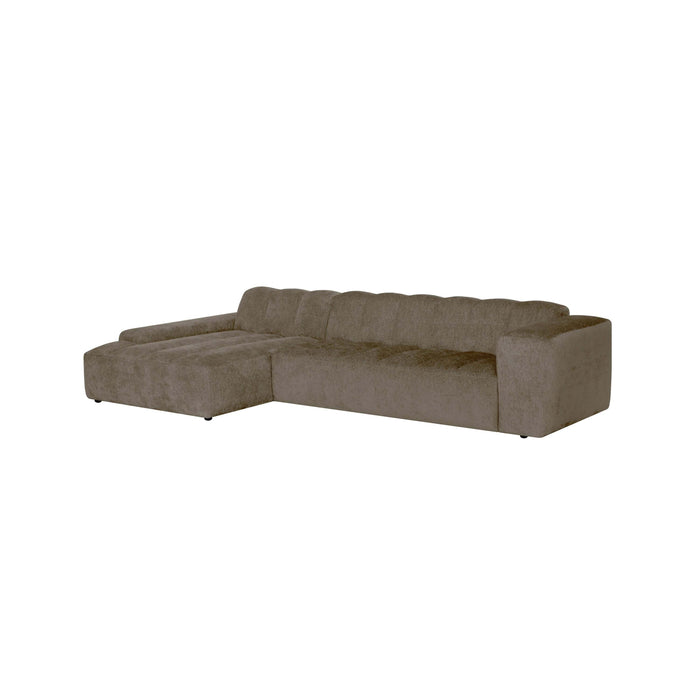 by fonQ Plume 4-zits Hoekbank met Chaise Longue Links - Chenille - Mocca
