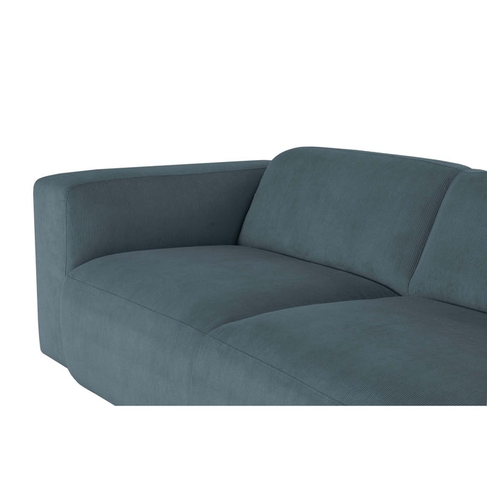 by fonQ Wonder 5-zits Hoekbank - Rib - Donkerblauw