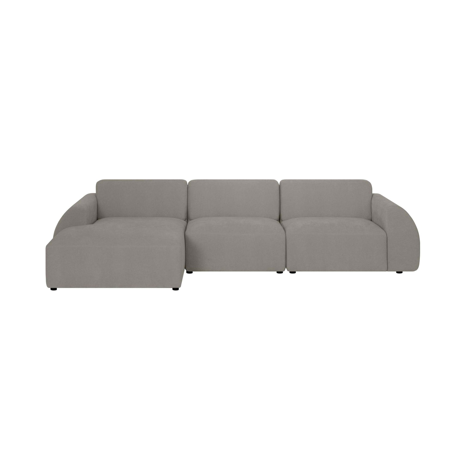 by fonQ Bink 3-zits Hoekbank met Chaise Longue Links - Bouclé - Grijs