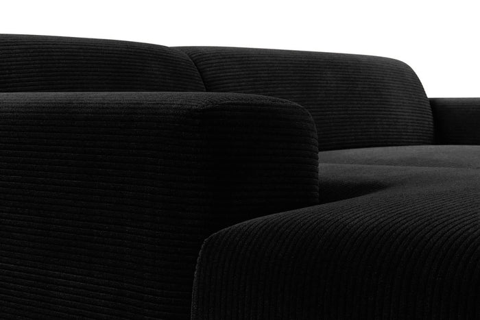 NADUVI Collection Nina Hoekbank Links - Ribstof - Zwart