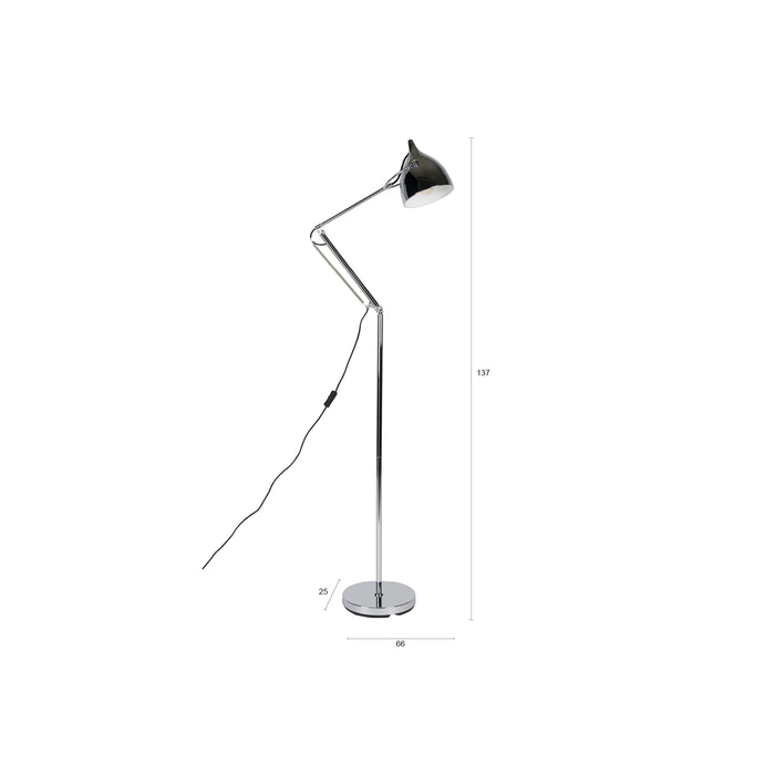 Zuiver Reader Leeslamp| Vloerlamp Chrome - Zilver
