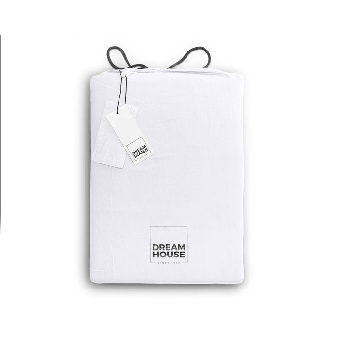 Dekbedovertrek Stone Washed - 100% Natuurlijk - Wit - 200x220cm