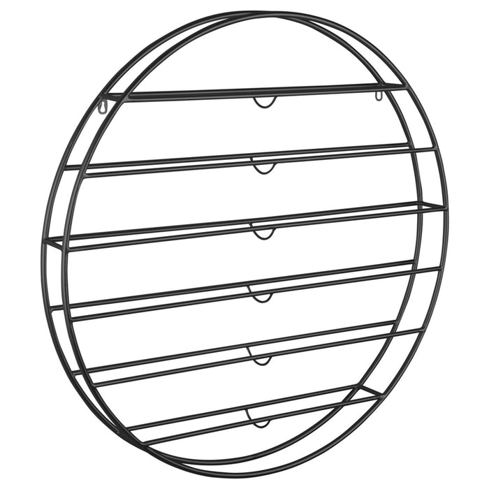 Vtw Living - Industrieel Wijnrek Rond - Zwart - Metaal - 80 cm