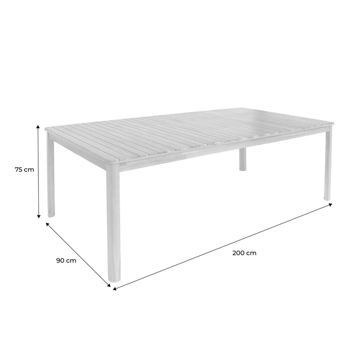 sweeek - Tuintafel van acacia met ronde hoeken, voor 8 personen