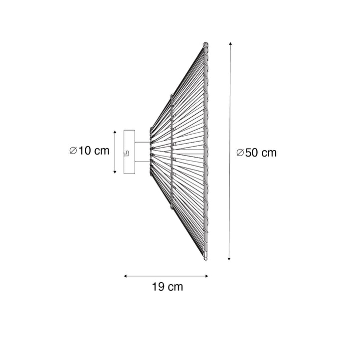 QAZQA Oosterse wandlamp zwart bamboe rond - Pua
