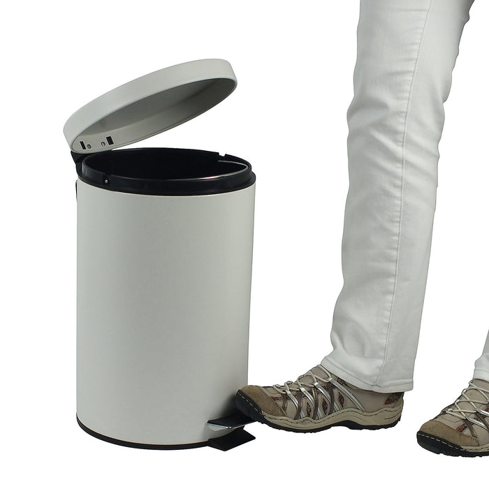 Afvalemmer Cornell RVS wit, 12 L - Kela