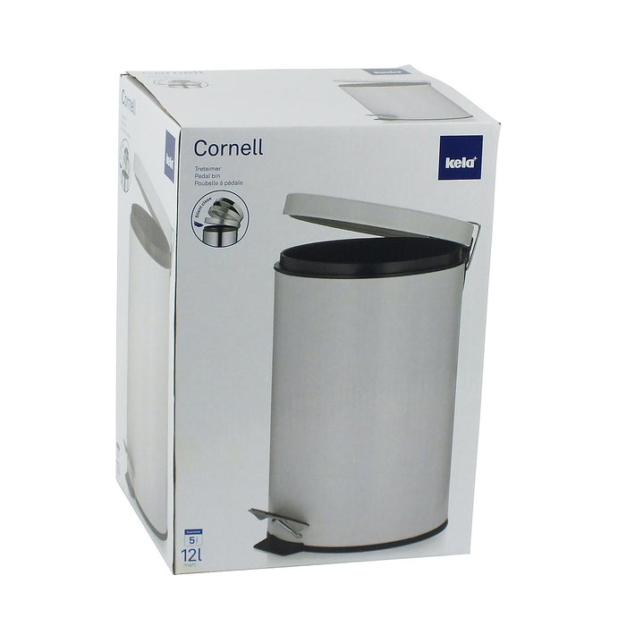 Afvalemmer Cornell RVS wit, 12 L - Kela
