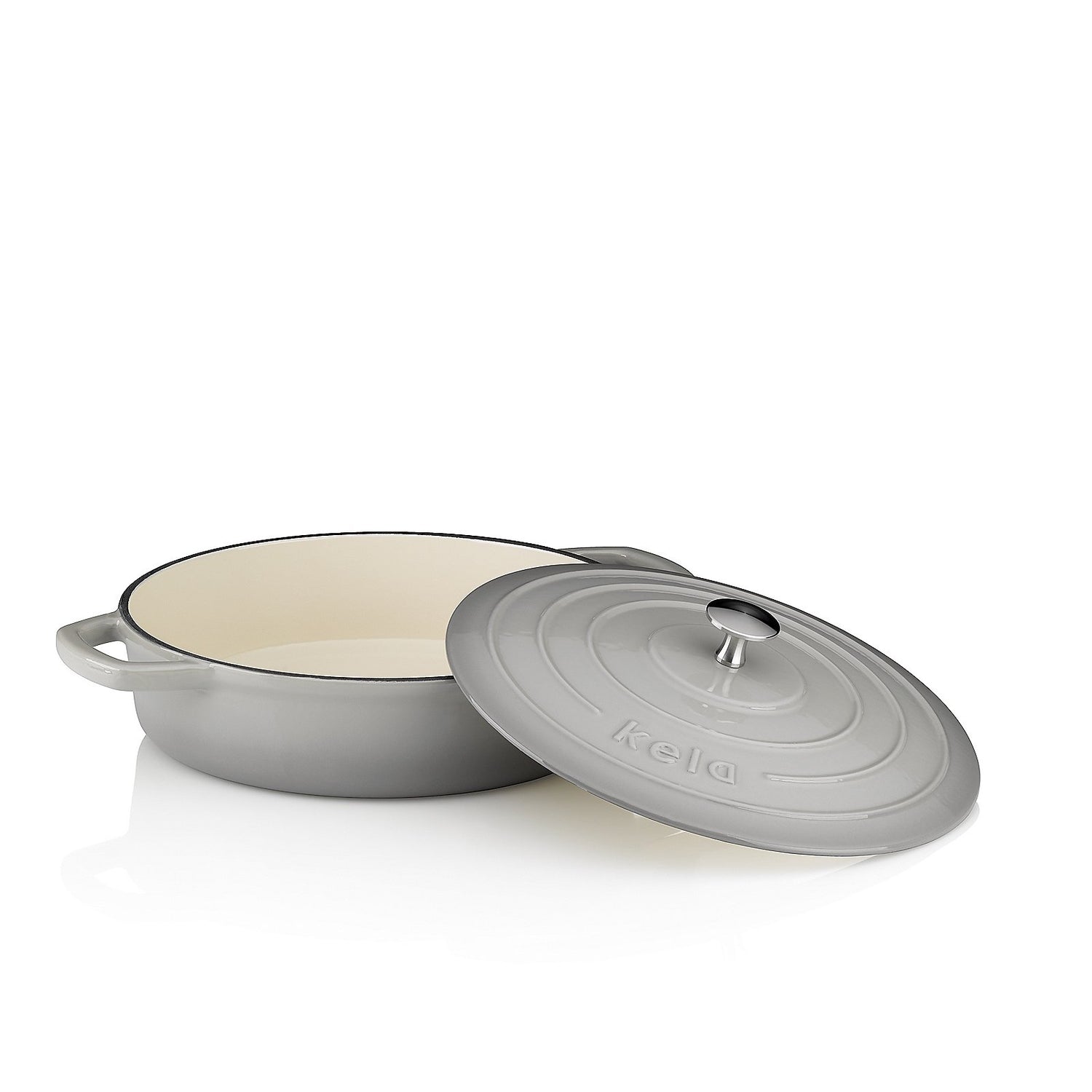 Braadpan, Gietijzer, Laag, Grijs, 28 cm - Kela | Calido