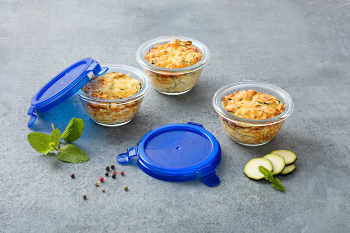 Pyrex - Cook & Go Schaal Rond met Deksel 200 ml Set van 5 Stuks