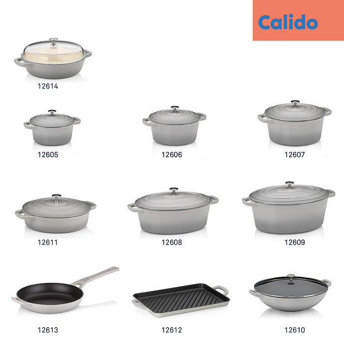 Braadpan, Gietijzer, Laag, Grijs, 28 cm - Kela | Calido